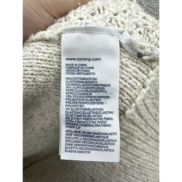 Tommy Hilfiger Womens Sweater Size Small Tan Open Knit 1/4 Zip - Picture 6 of 12